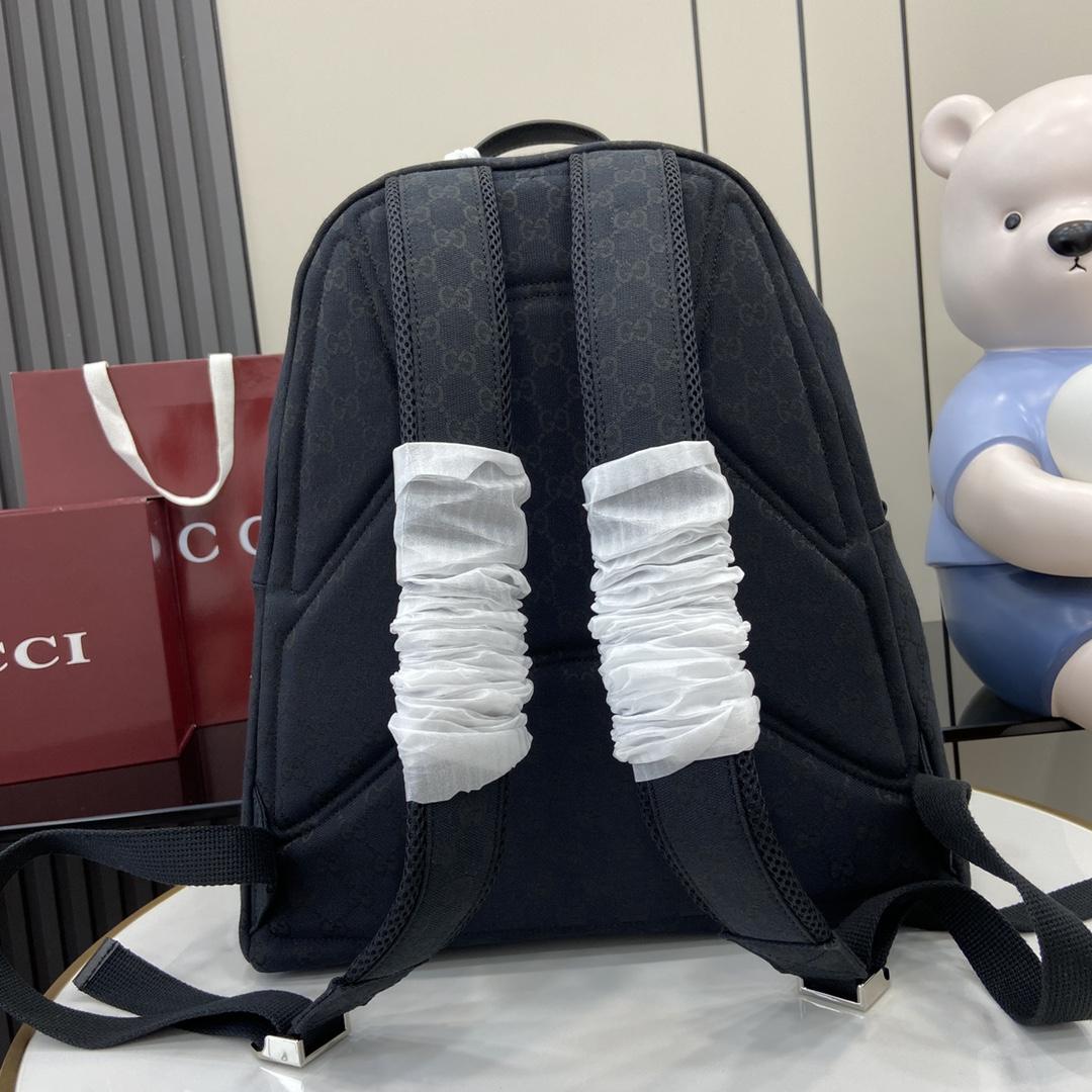Gucci Medium GG Backpack With Web - PerfectKickZ
