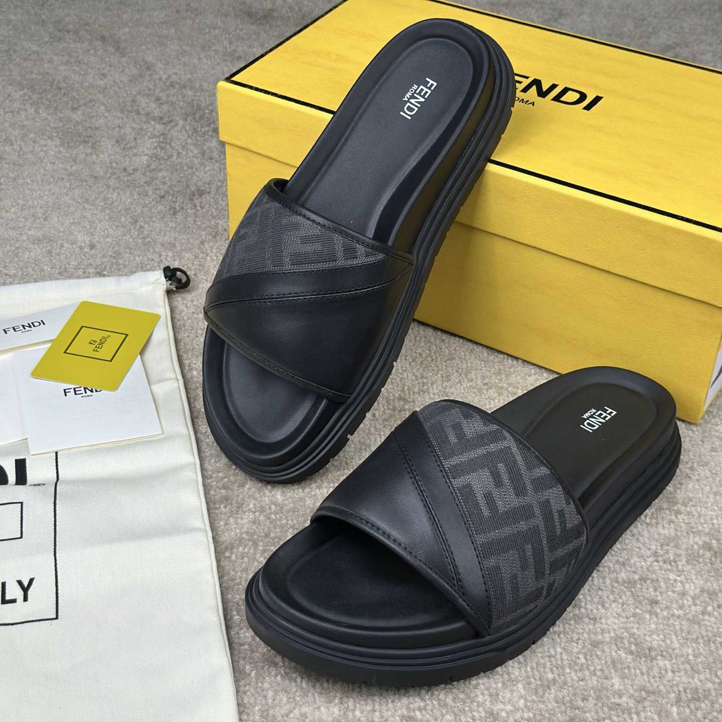 Fendi Diagonal Slides  - PerfectKickZ