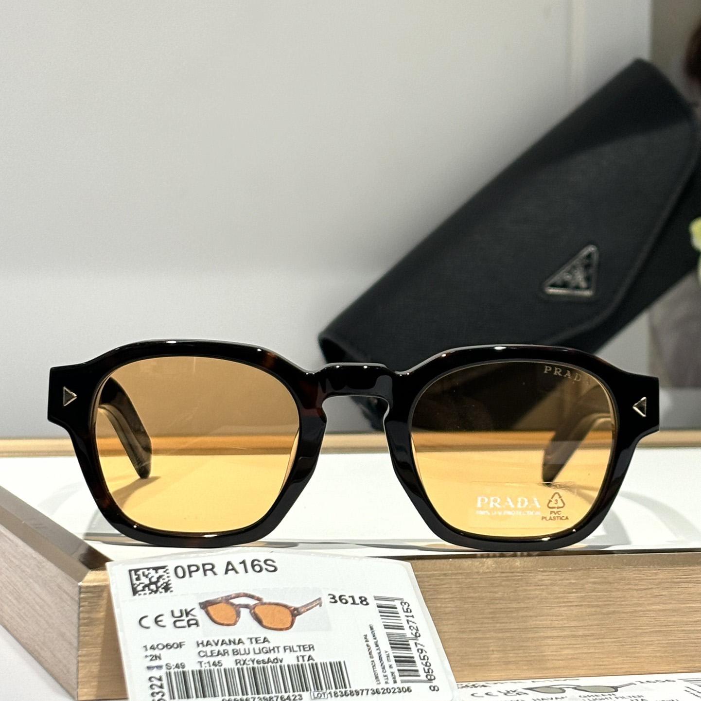 Prada Sunglasses With Iconic Metal Plaque   SPR A16SF - PerfectKickZ