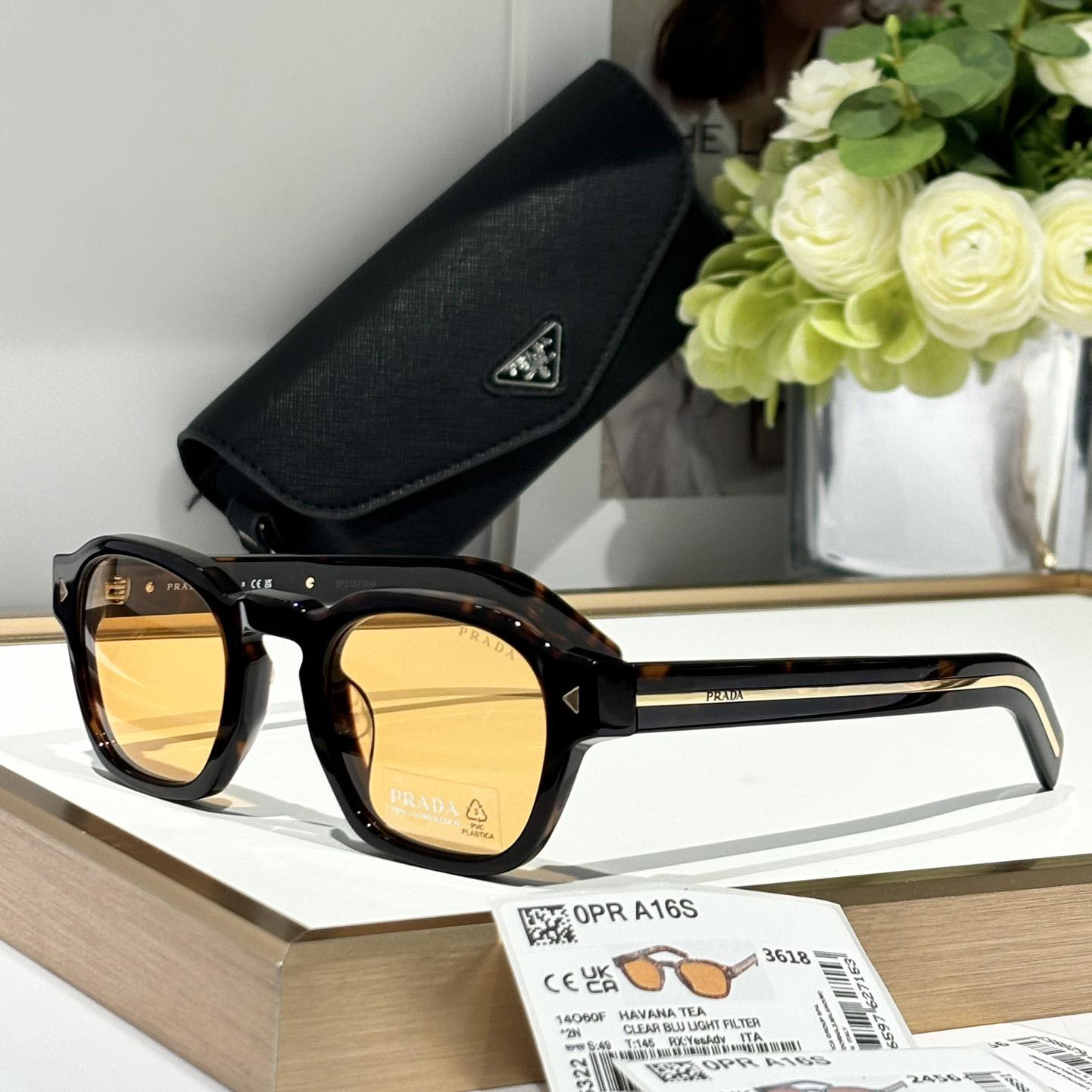 Prada Sunglasses With Iconic Metal Plaque   SPR A16SF - PerfectKickZ