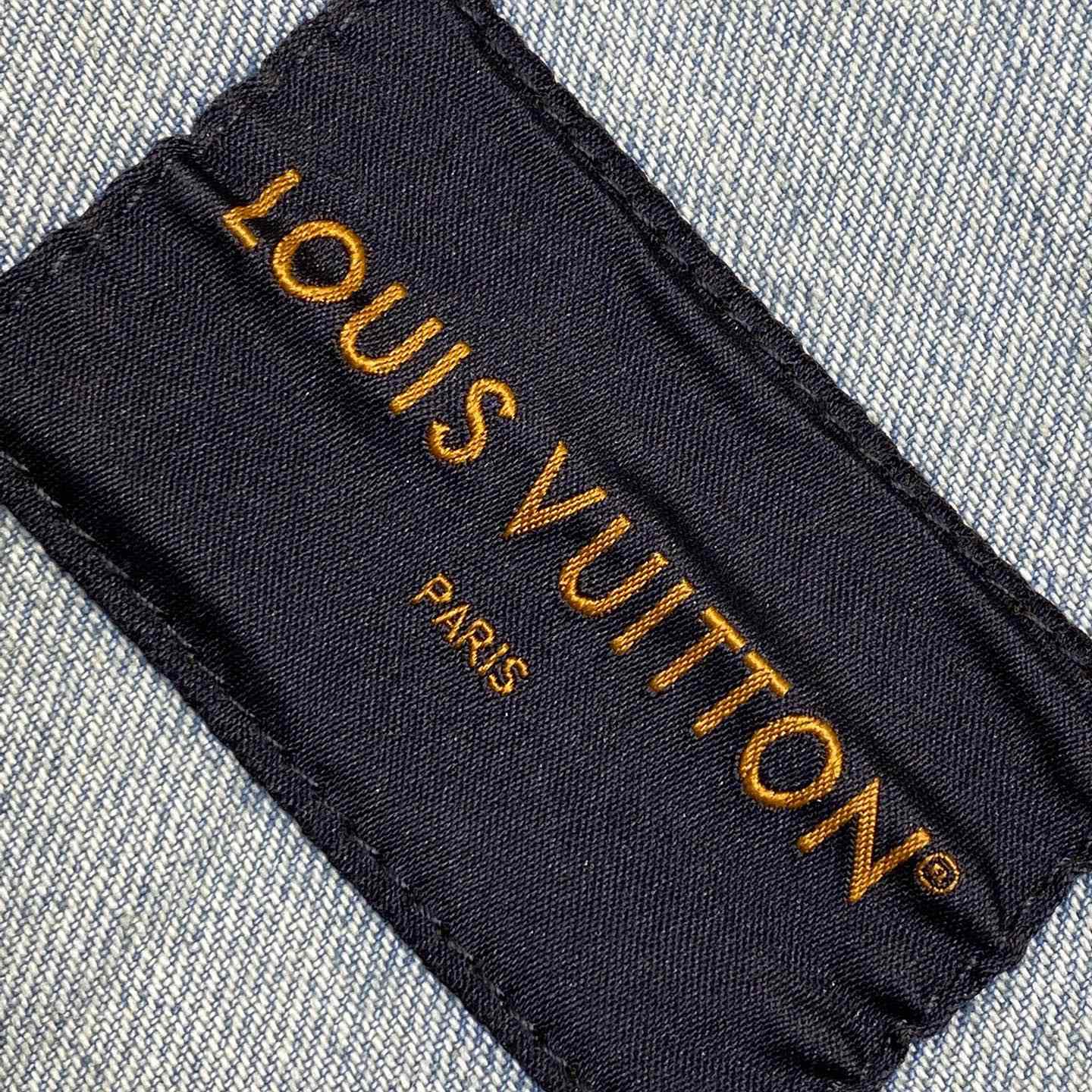 Louis Vuitton Damier Denim Wide-Leg Pants   1AHBMK - PerfectKickZ