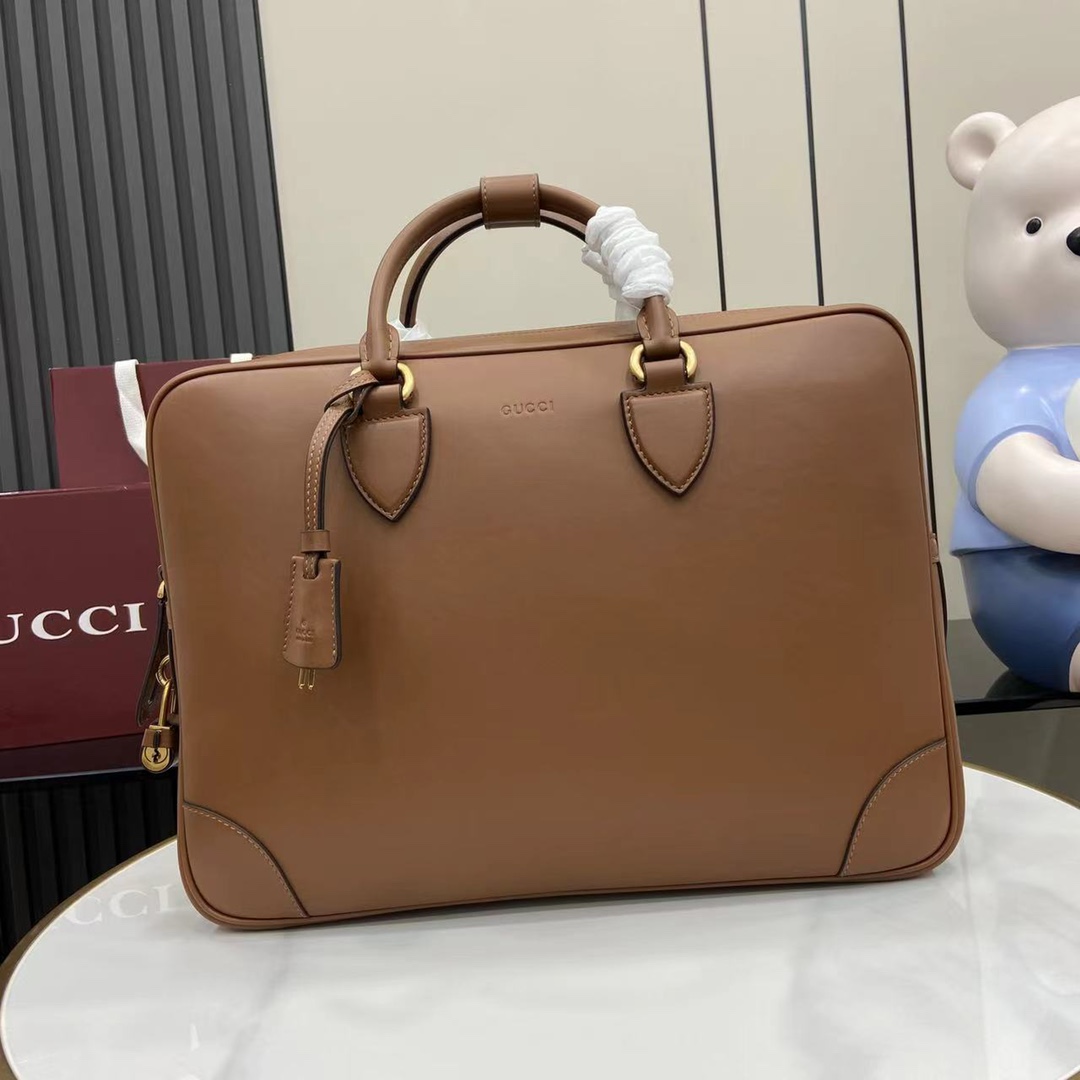 Gucci GG Emblem Medium Briefcase - PerfectKickZ