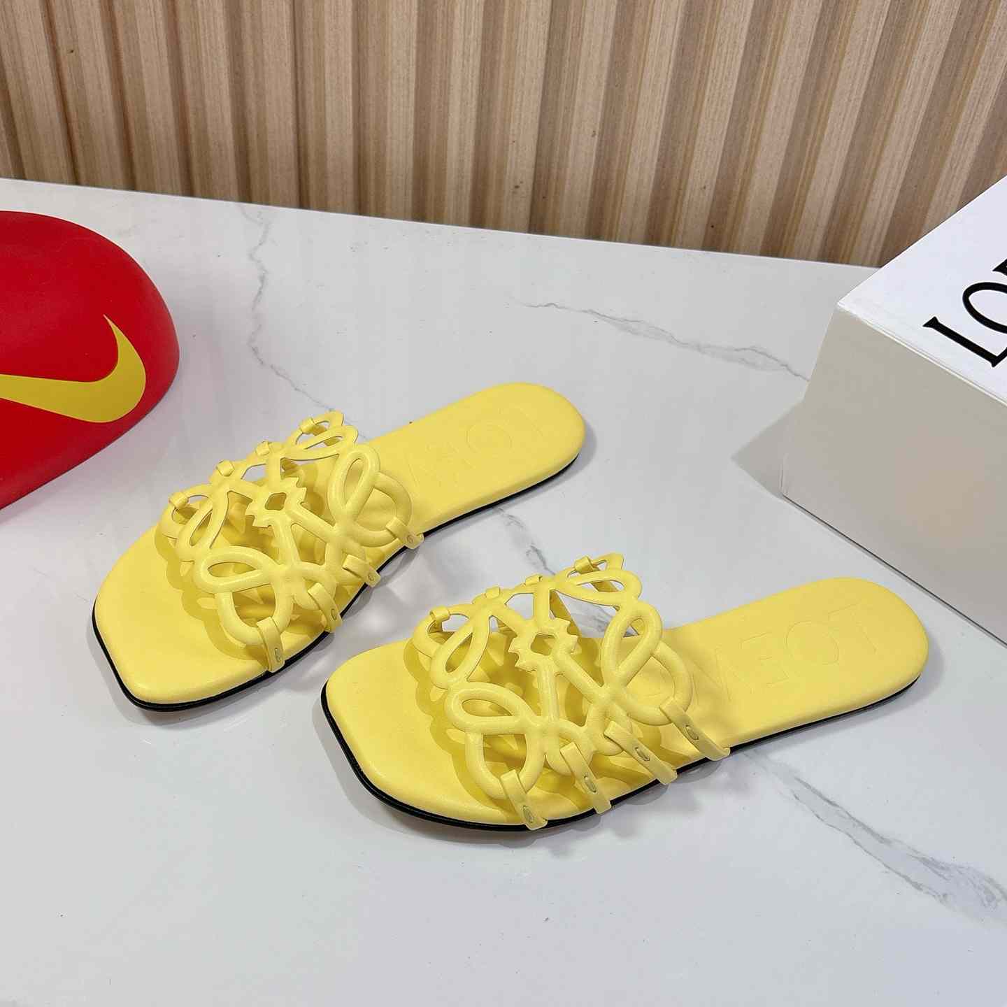 Loewe Petal Anagram Slide In Soft Calfskin - PerfectKickZ