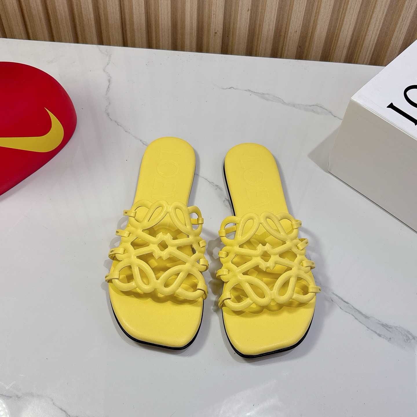 Loewe Petal Anagram Slide In Soft Calfskin - PerfectKickZ