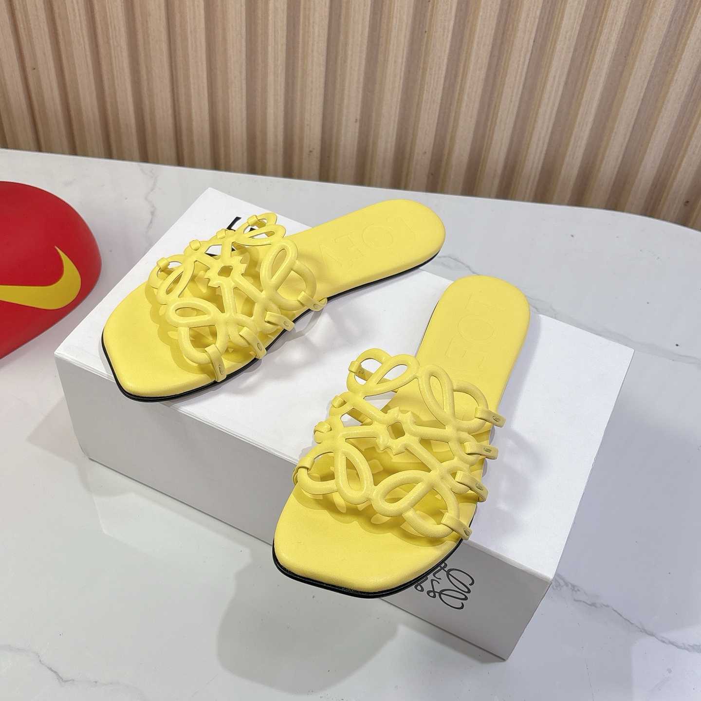 Loewe Petal Anagram Slide In Soft Calfskin - PerfectKickZ