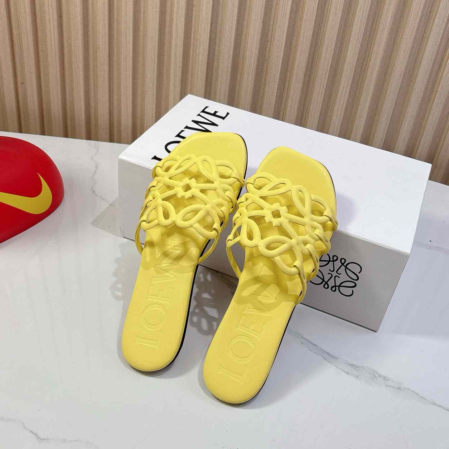 Loewe Petal Anagram Slide In Soft Calfskin - PerfectKickZ