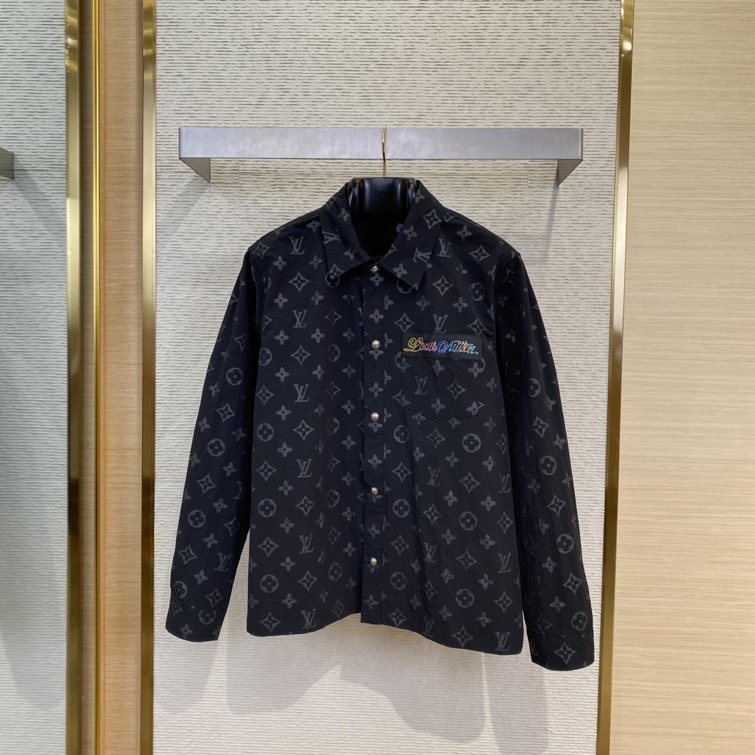 Louis Vuitton Monogram Moire Jacquard Silk Overshirt   1AGTGR - PerfectKickZ