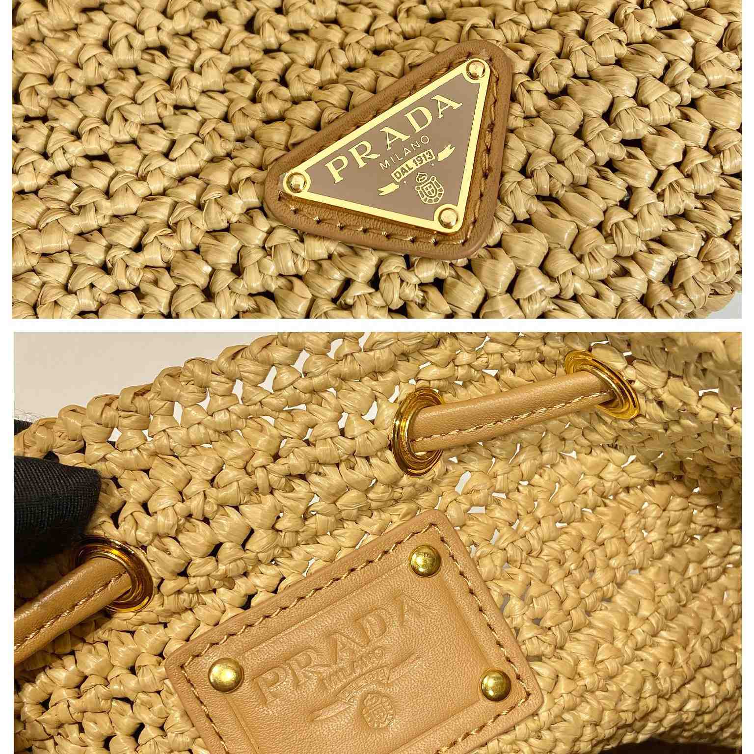 Prada Crochet And Leather Mini-bucket Bag - PerfectKickZ