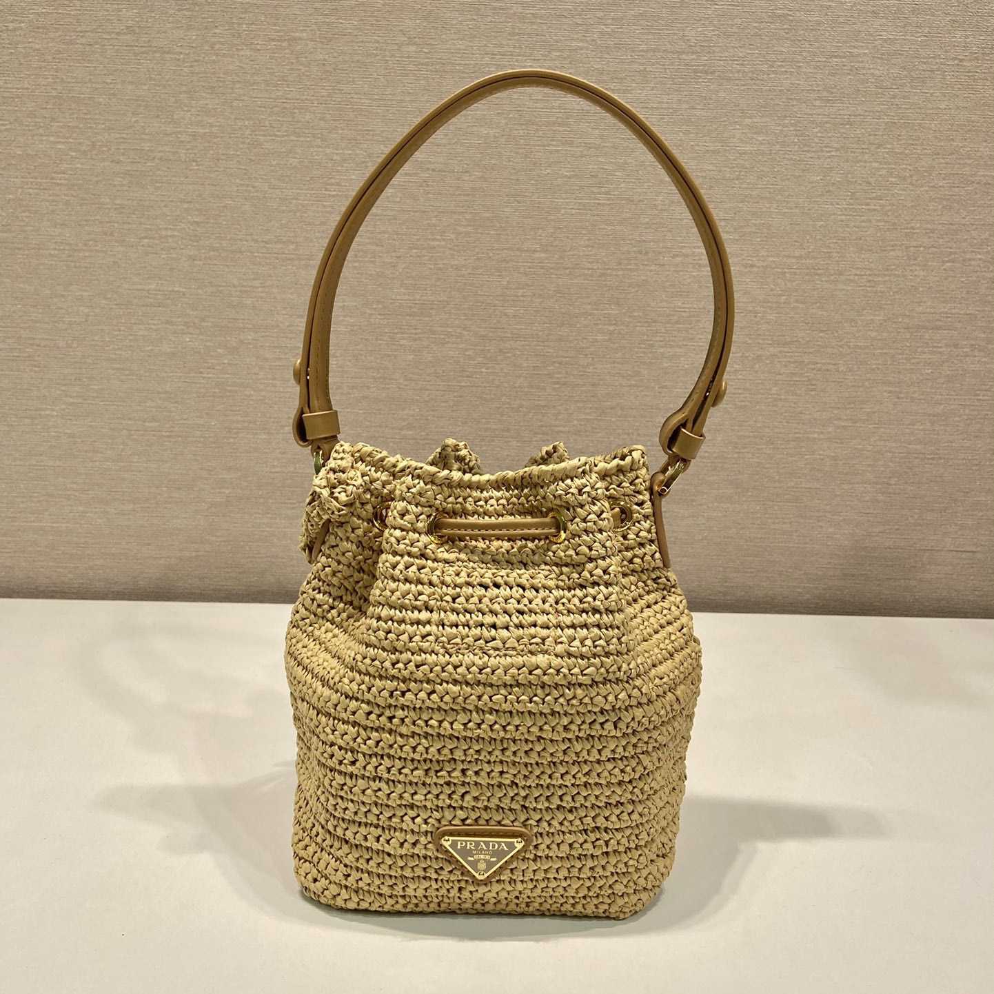 Prada Crochet And Leather Mini-bucket Bag - 