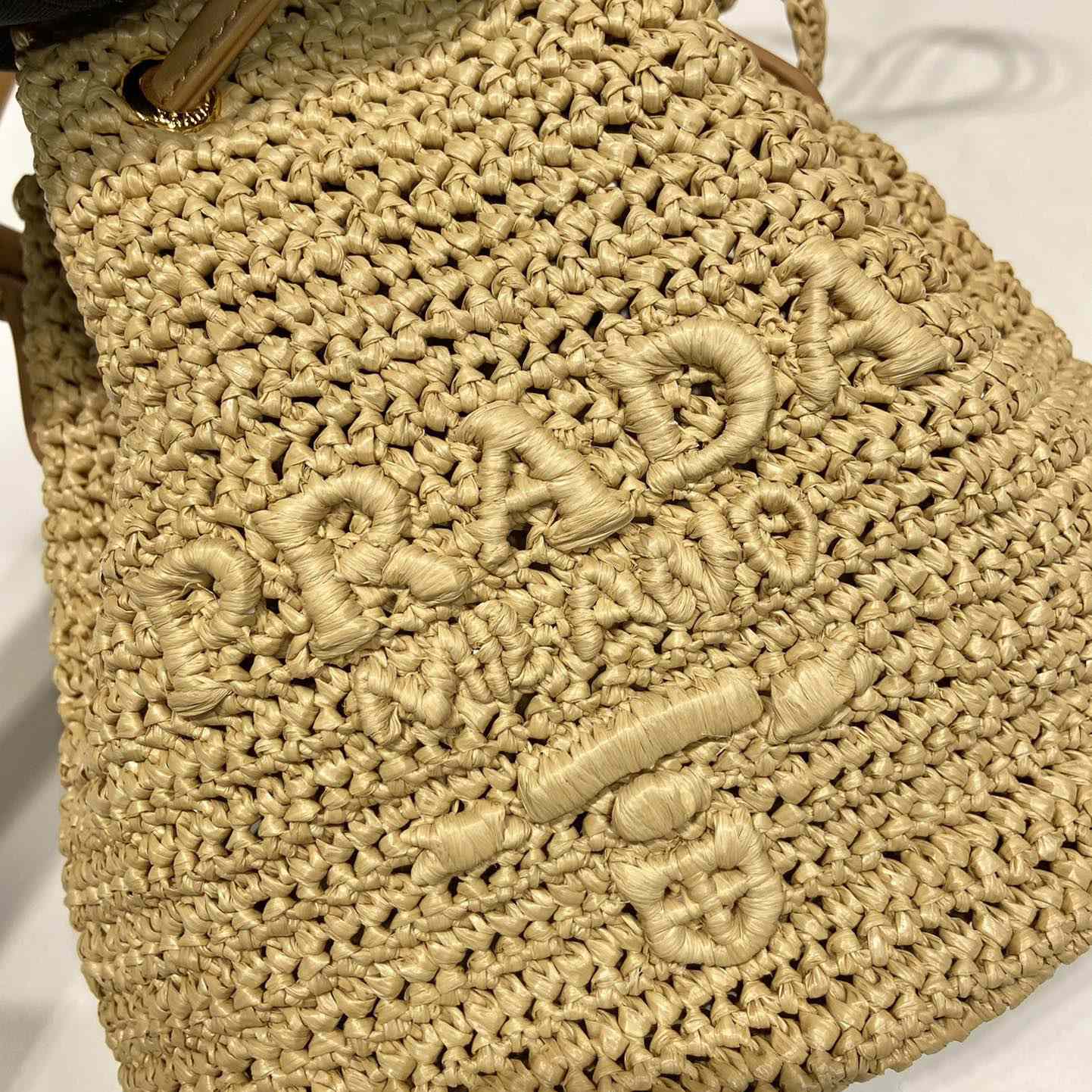 Prada Crochet And Leather Mini-bucket Bag - 
