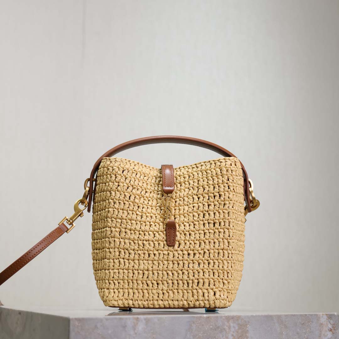 Saint Laurent Le 37 Mini In Raffia - PerfectKickZ