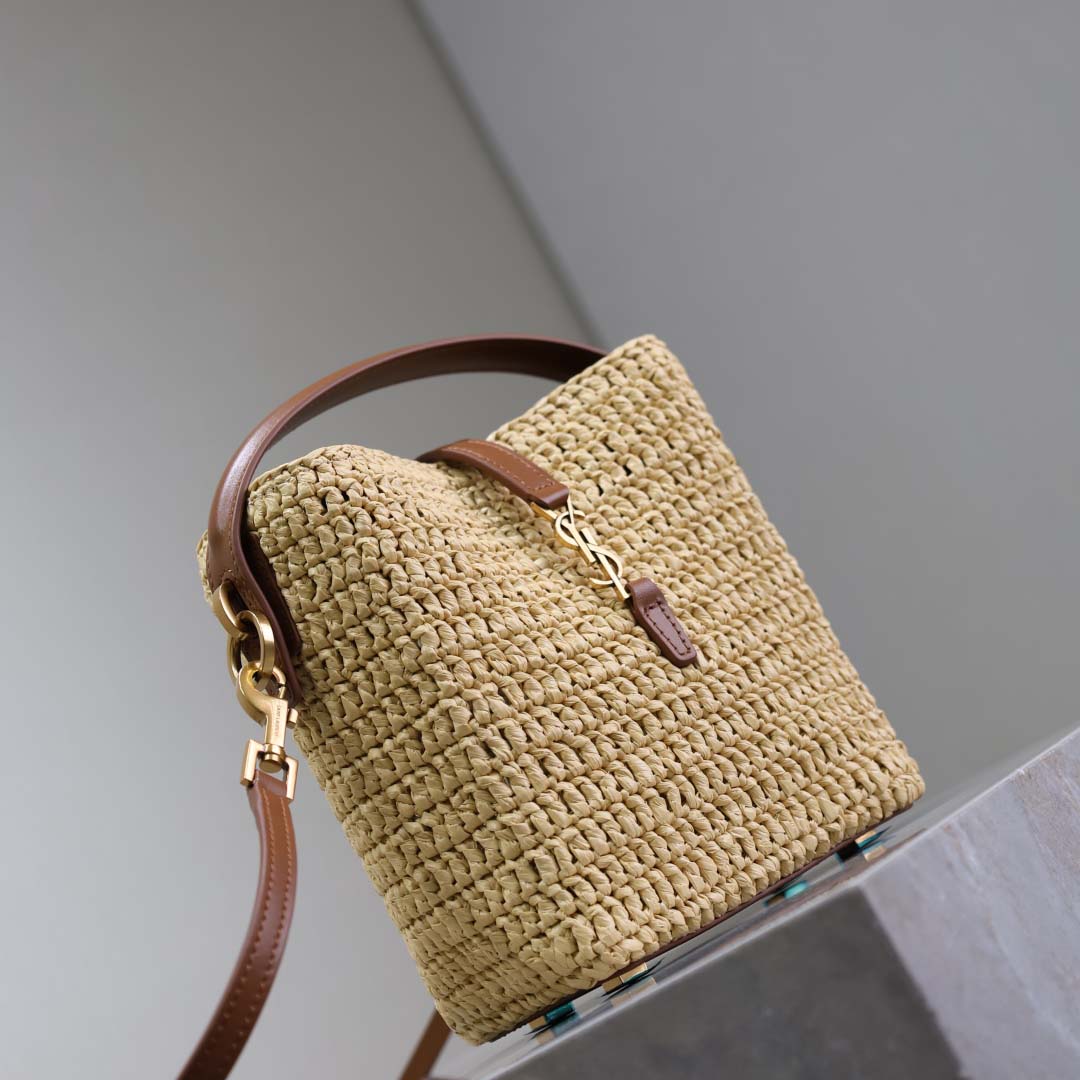 Saint Laurent Le 37 Mini In Raffia - PerfectKickZ
