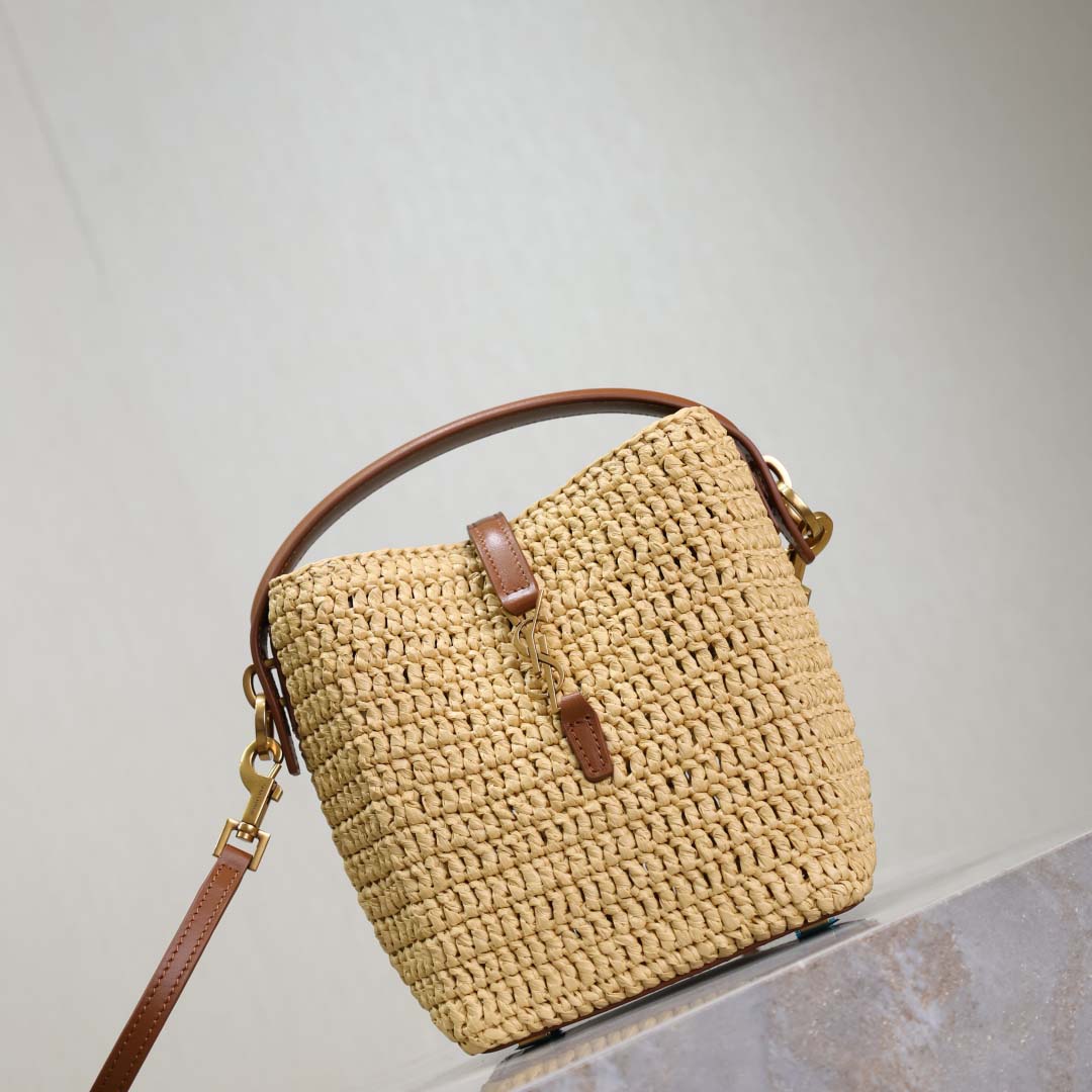 Saint Laurent Le 37 Mini In Raffia - PerfectKickZ
