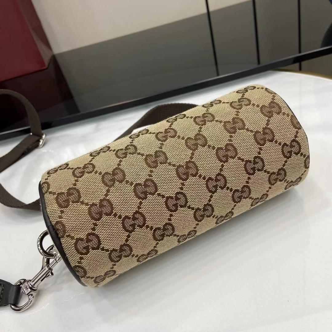 Gucci GG Canvas Mini Cylinder Bag - PerfectKickZ
