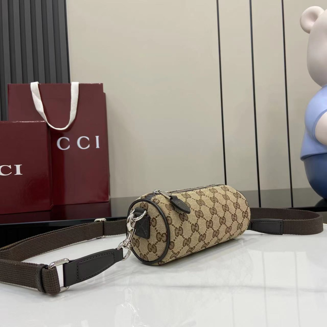 Gucci GG Canvas Mini Cylinder Bag - PerfectKickZ