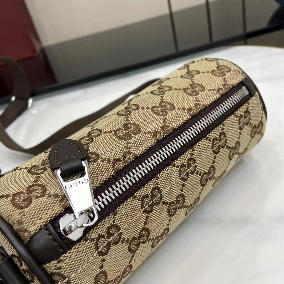 Gucci GG Canvas Mini Cylinder Bag - PerfectKickZ