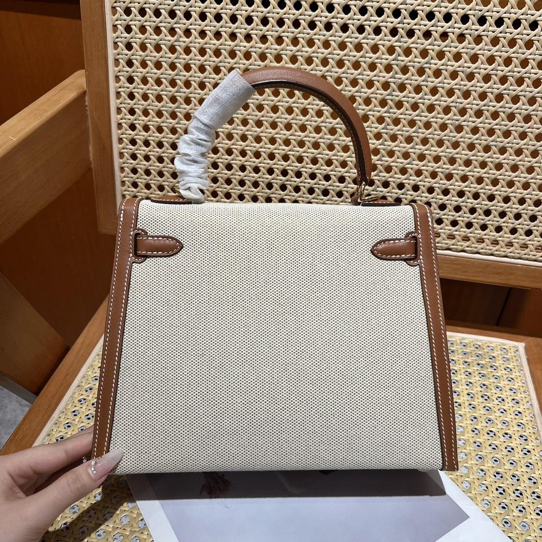 Hermes Vintage Toile & Barenia Kelly 25 - PerfectKickZ