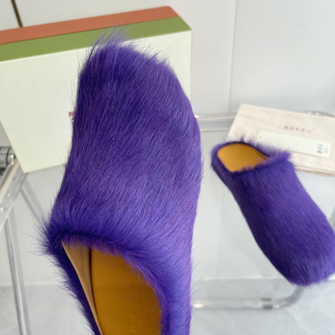 Marni Long Hair Calfskin Fussbett Sabot - PerfectKickZ