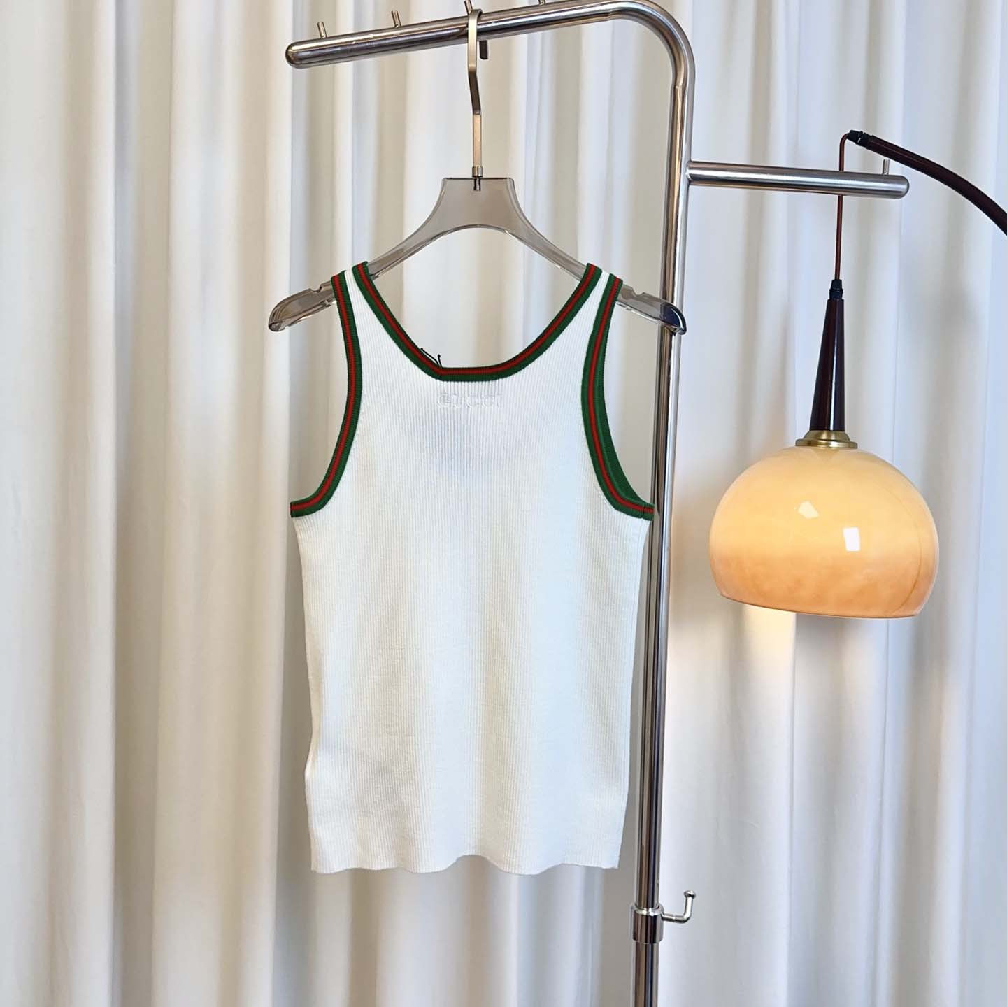 Gucci Cotton Tank Top With Web - PerfectKickZ