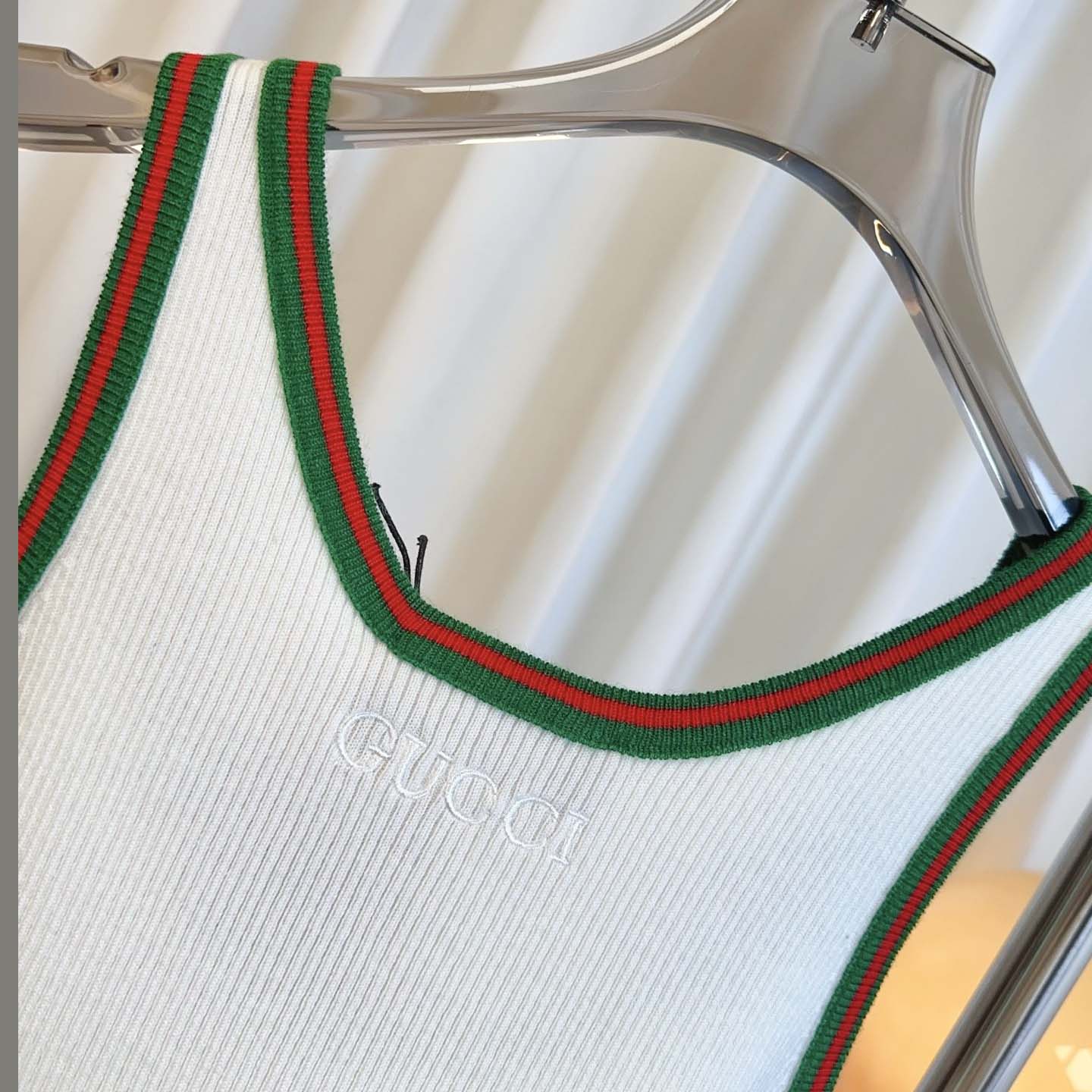 Gucci Cotton Tank Top With Web - PerfectKickZ