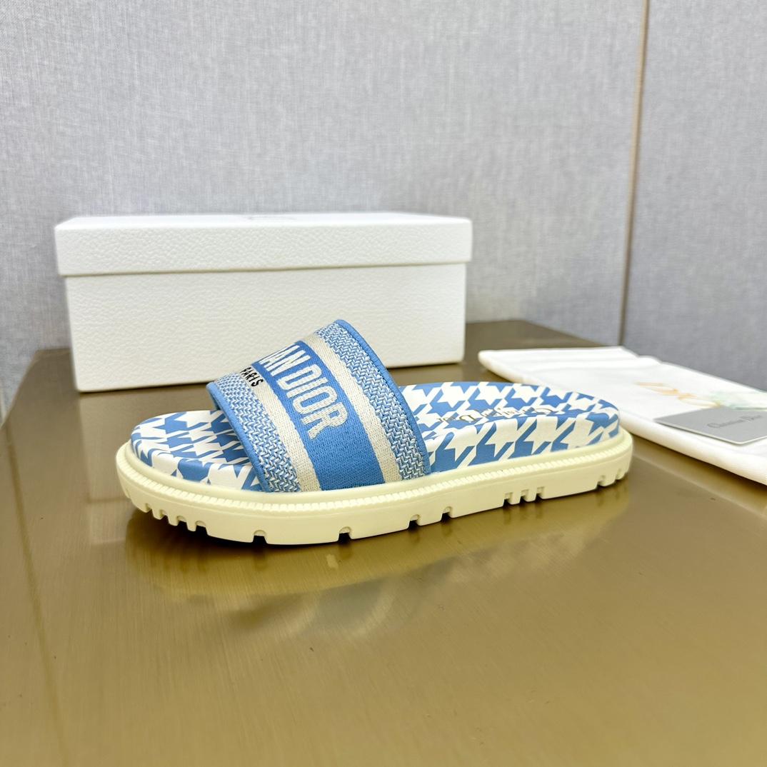 Dior Wmns DWay Slide 'Houndstooth - Corn Flower' - 