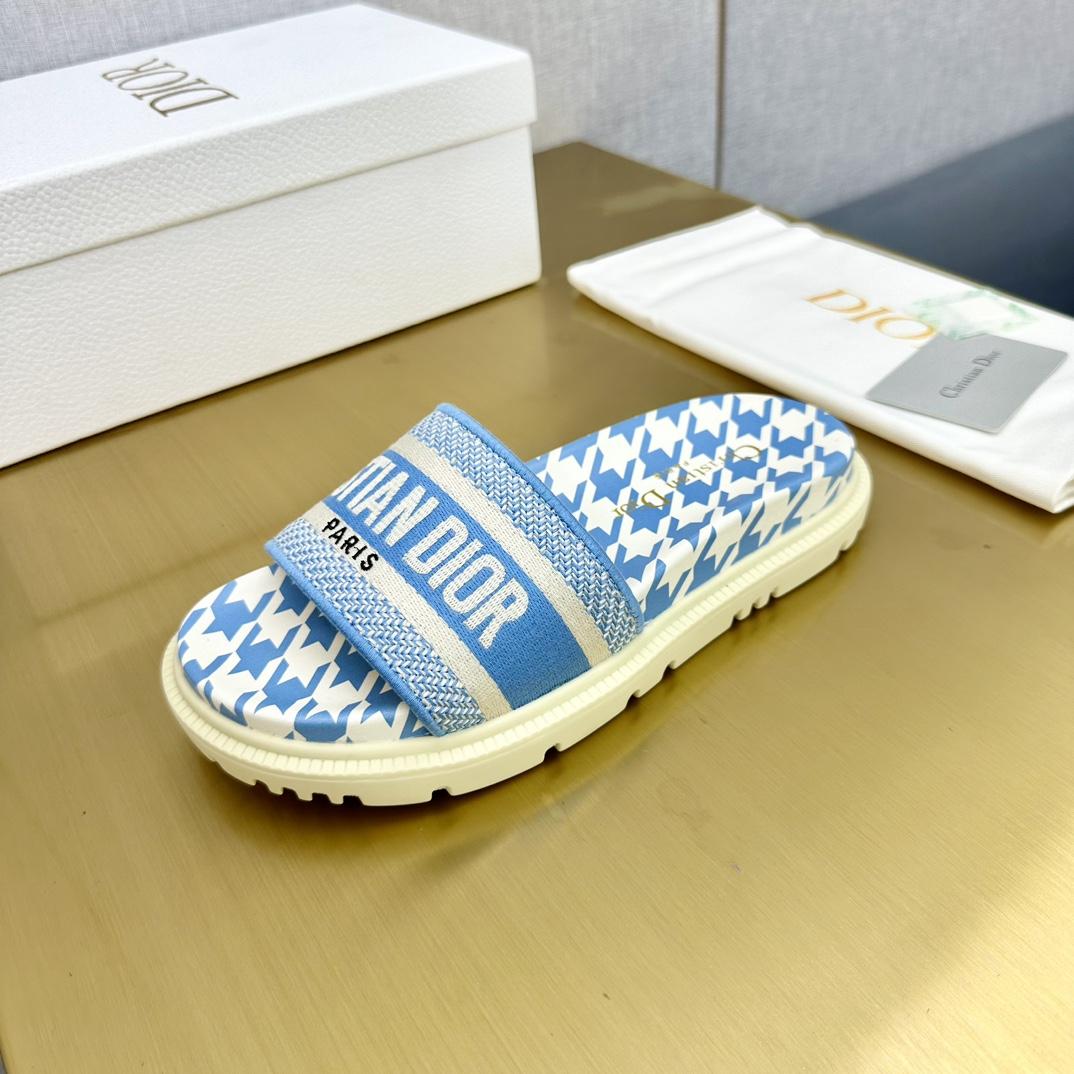 Dior Wmns DWay Slide 'Houndstooth - Corn Flower' - 