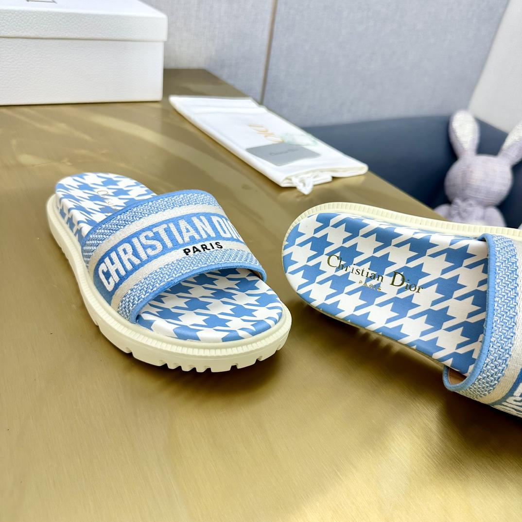 Dior Wmns DWay Slide 'Houndstooth - Corn Flower' - 