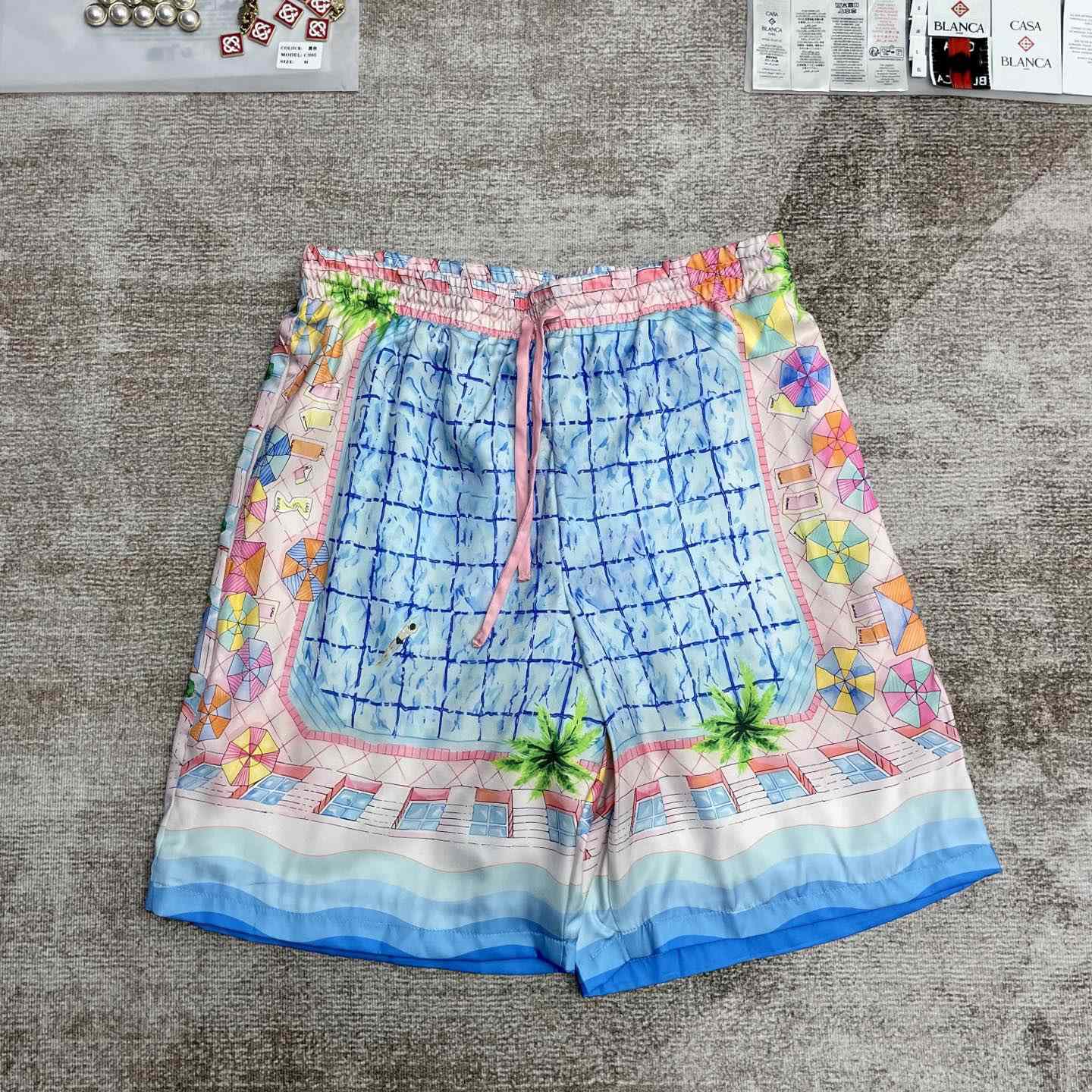 Casablanca Le Plongeon Silk Shorts   CA3517 - PerfectKickZ