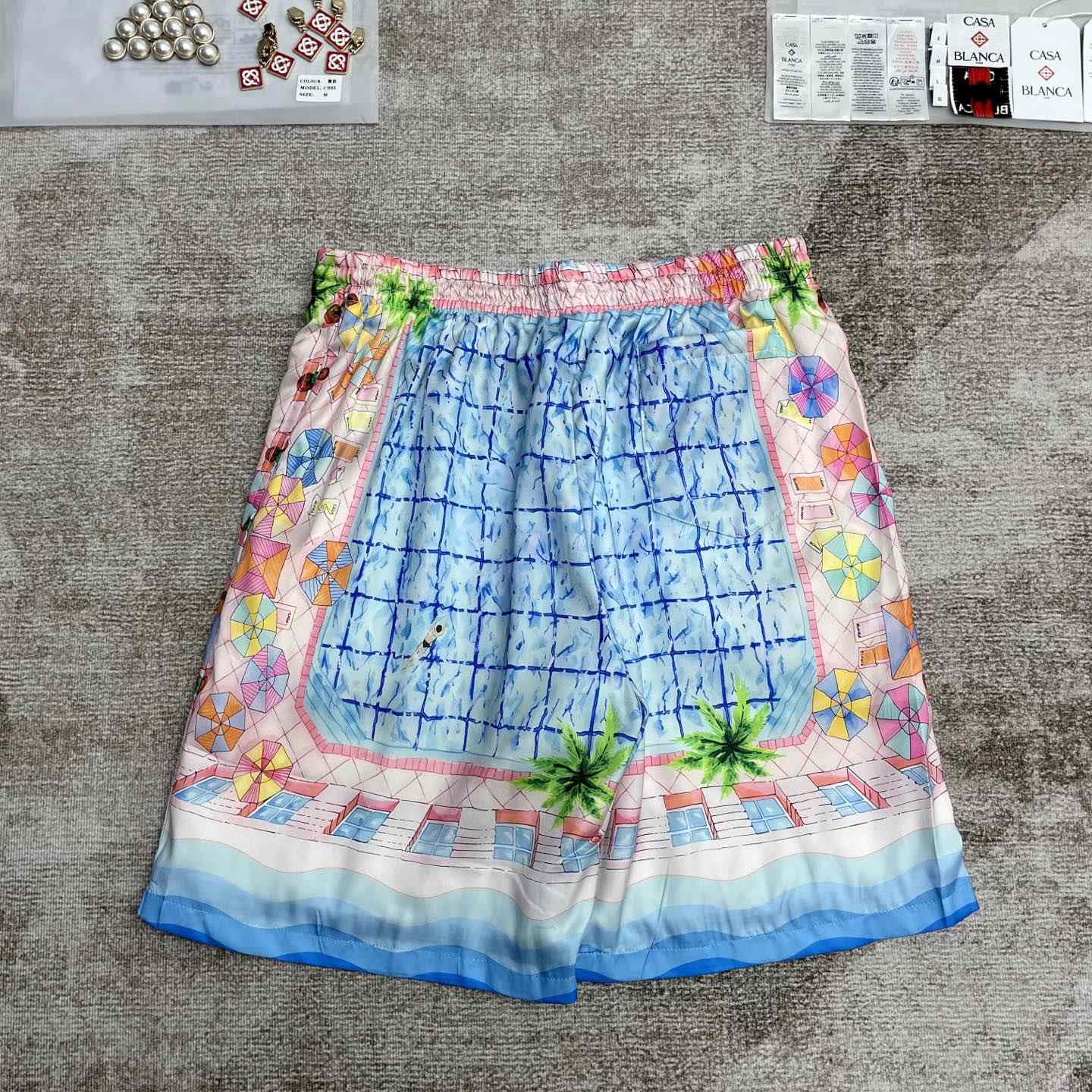 Casablanca Le Plongeon Silk Shorts   CA3517 - PerfectKickZ