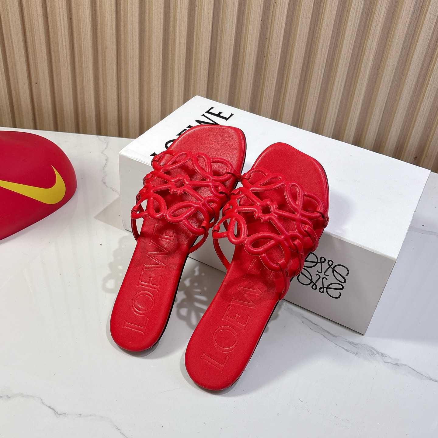Loewe Petal Anagram Slide In Soft Calfskin - PerfectKickZ