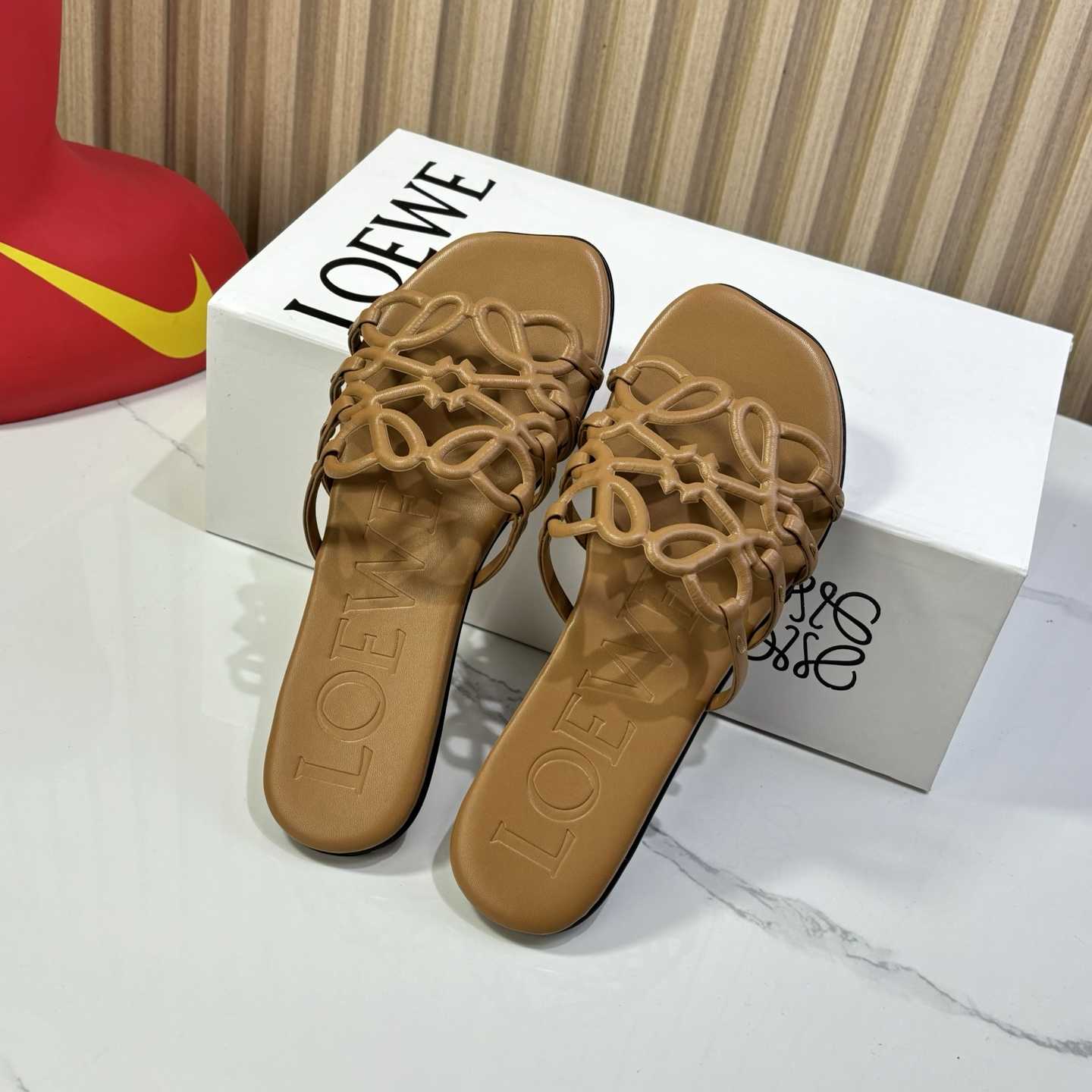 Loewe Petal Anagram Slide In Soft Calfskin - PerfectKickZ