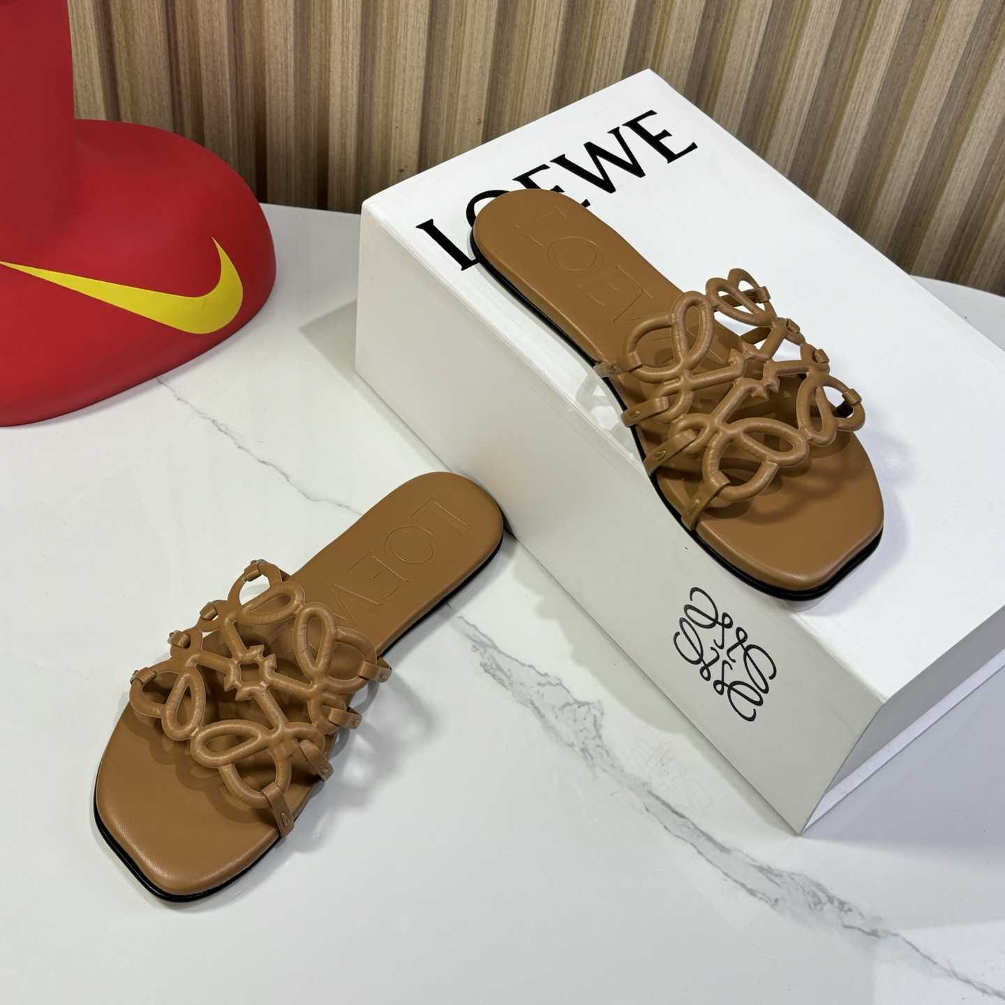 Loewe Petal Anagram Slide In Soft Calfskin - PerfectKickZ