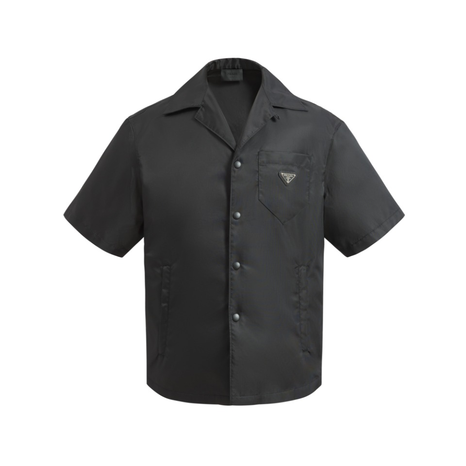 Prada Black Re-nylon Short-sleeved Shirt  - PerfectKickZ