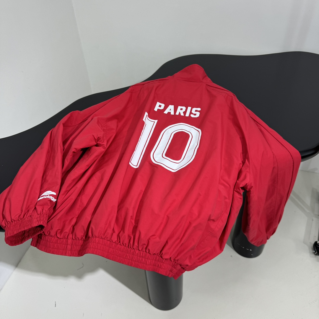 Balenciaga Paris Soccer Tracksuit Jacket In Red - PerfectKickZ