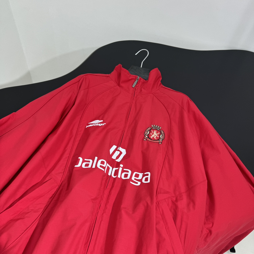 Balenciaga Paris Soccer Tracksuit Jacket In Red - PerfectKickZ