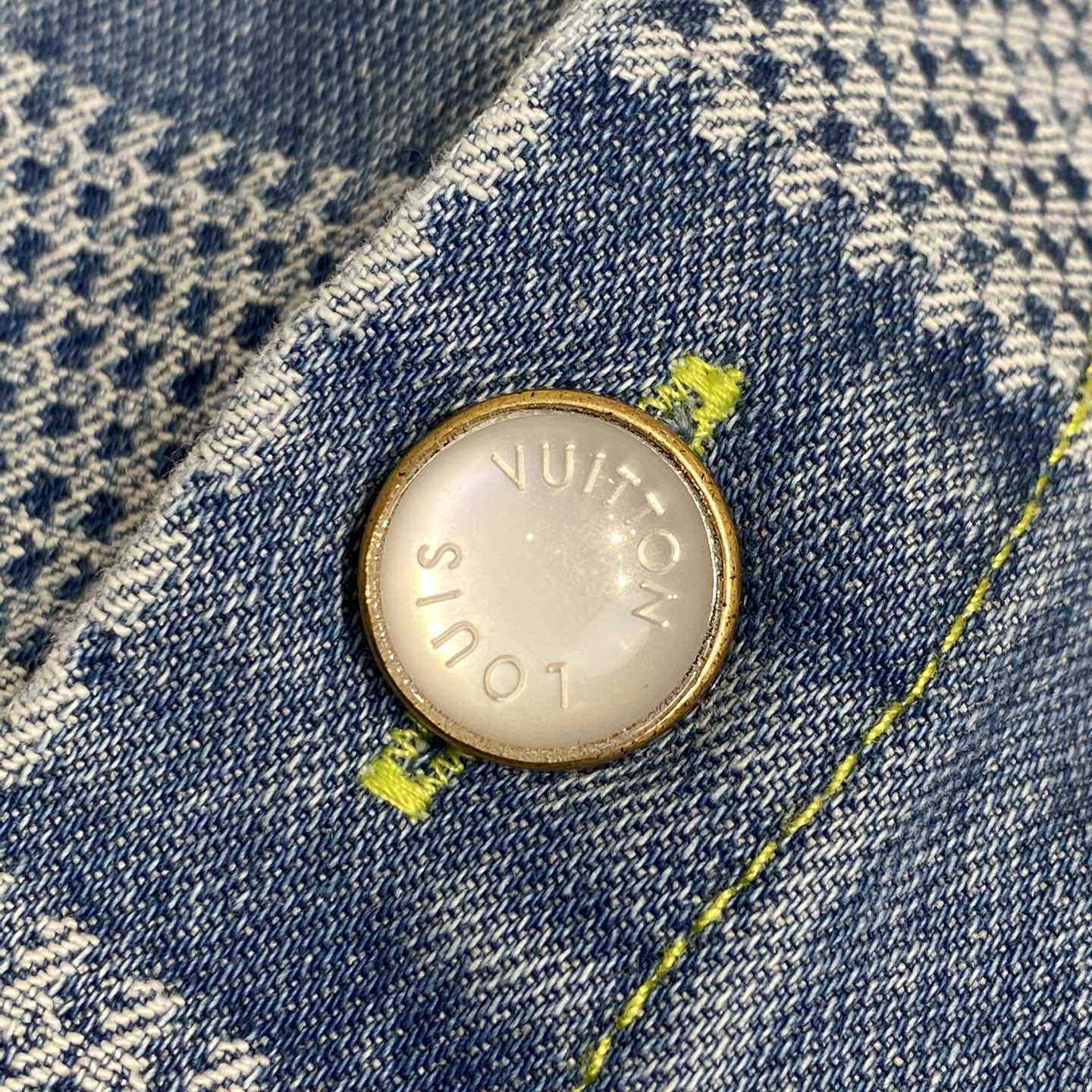 Louis Vuitton Damier Short-Sleeved Chambray Shirt   - PerfectKickZ