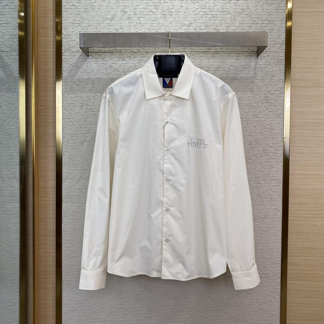 Louis Vuitton Embellished Open Collar Long-Sleeved Shirt   1AFVQQ - PerfectKickZ
