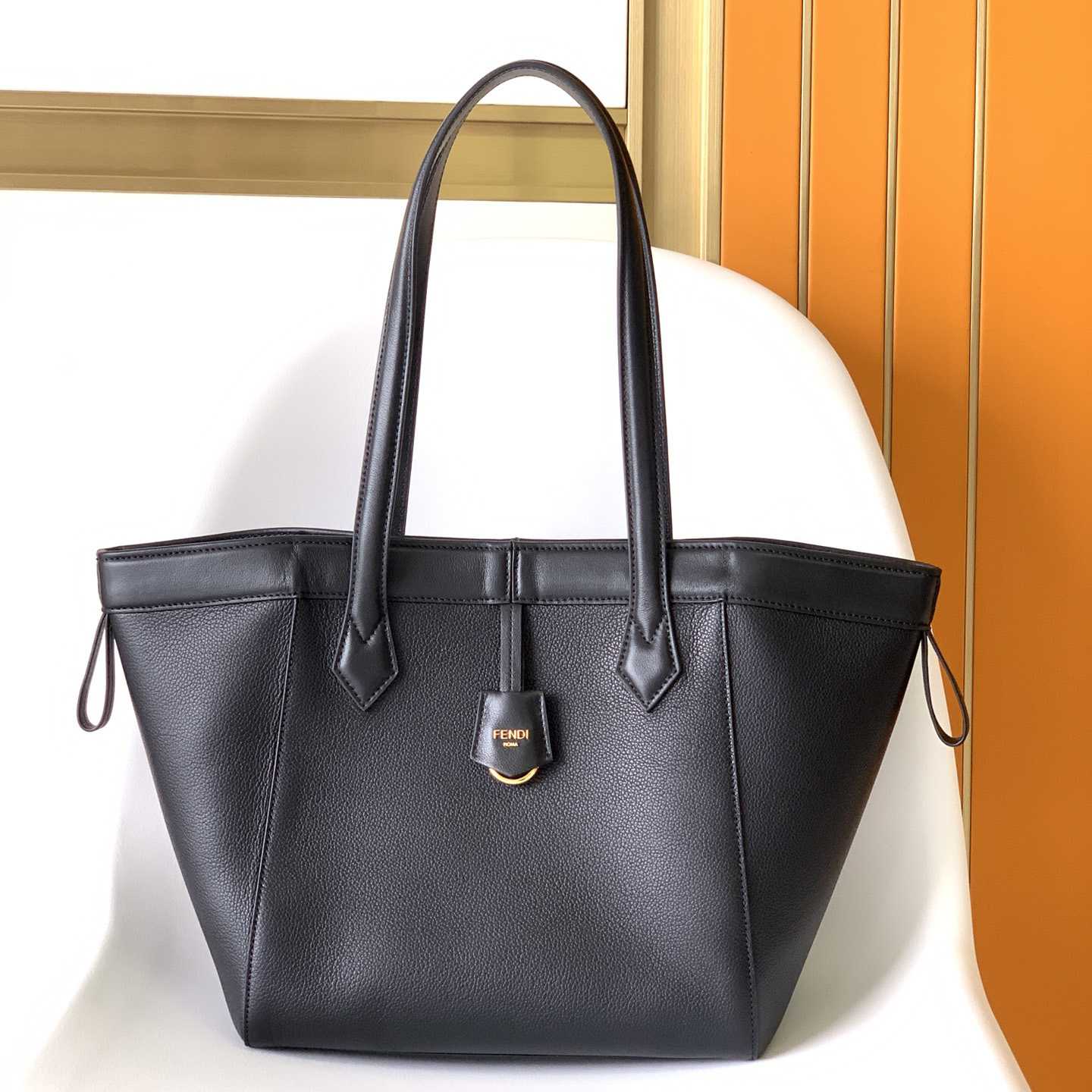 Fendi Origami Medium Black Leather Bag  - PerfectKickZ
