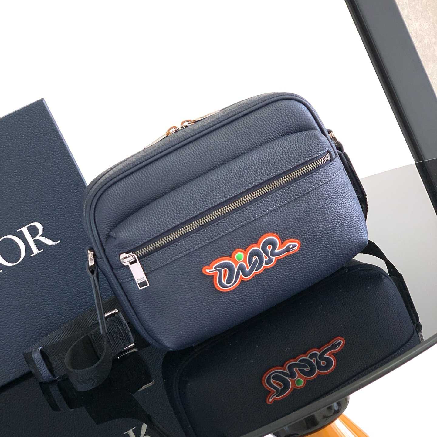 Dior And Kaws Mini Rider 2.0 Zipped Messenger Bag   - PerfectKickZ