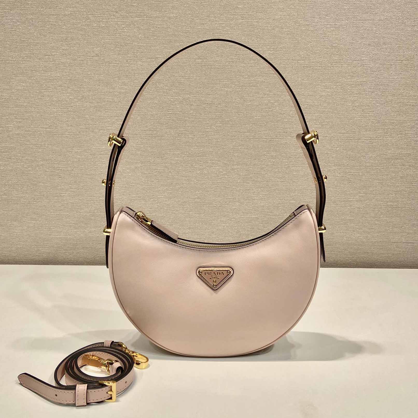 Prada Arqué Small Leather Shoulder Bag - PerfectKickZ