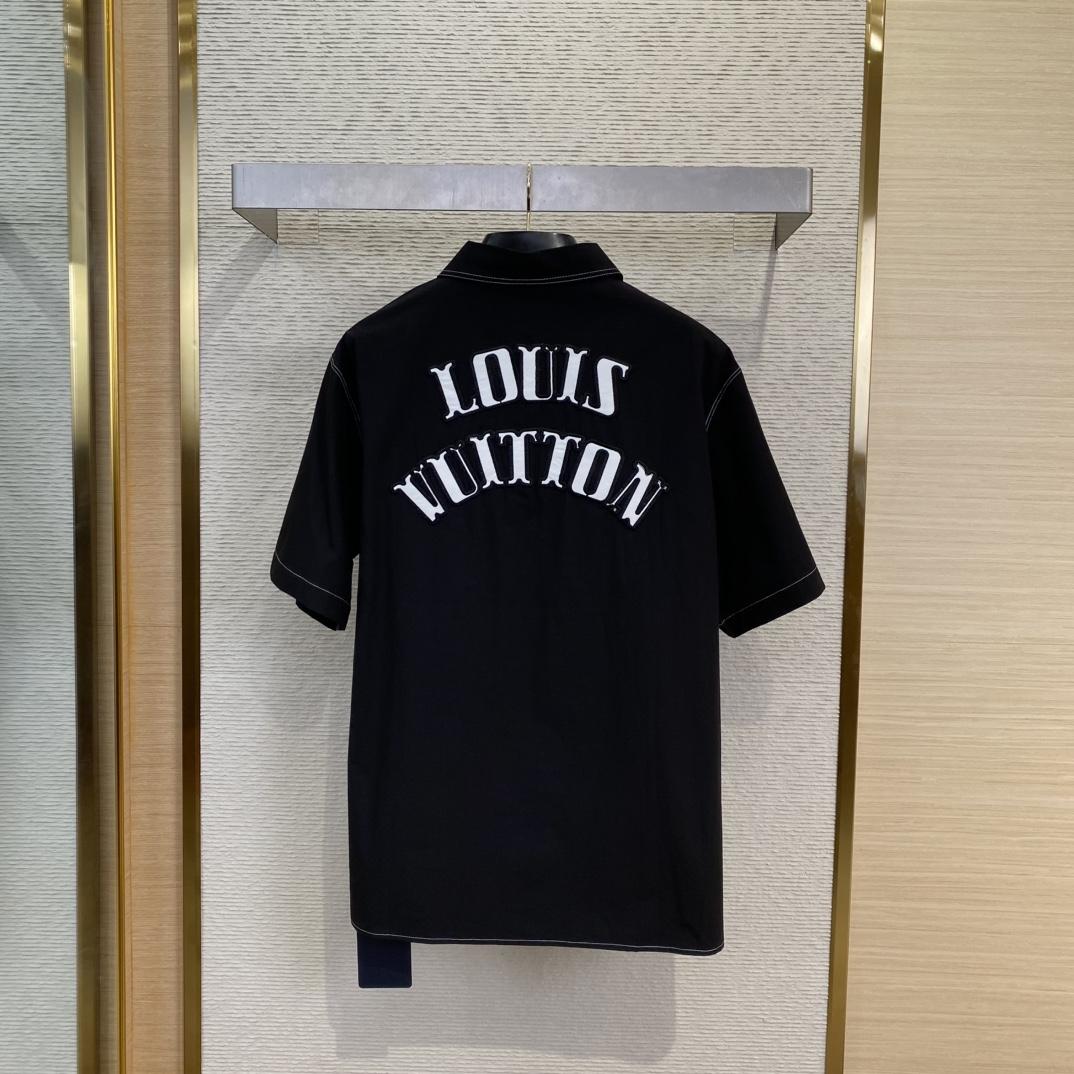 Louis Vuitton Embroidered Short-Sleeved Cotton Shirt   1AFWTV - PerfectKickZ