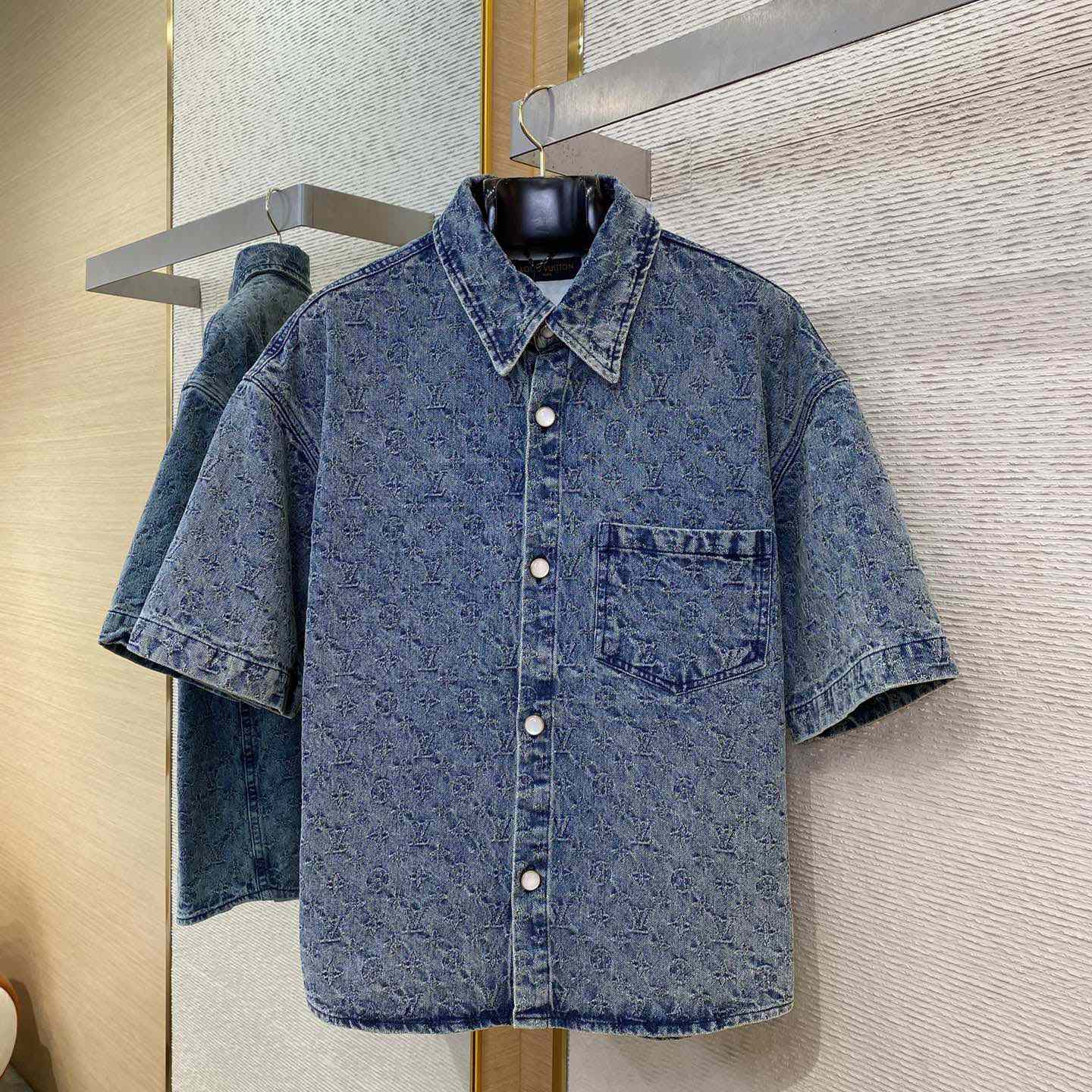 Louis Vuitton Monogram Denim Shirt - PerfectKickZ