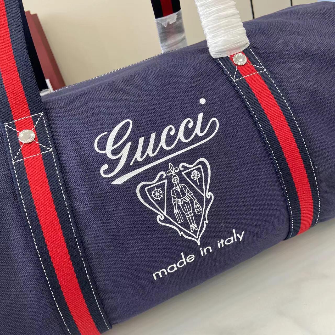 Gucci Large Printed Canvas Duffle Bag - PerfectKickZ