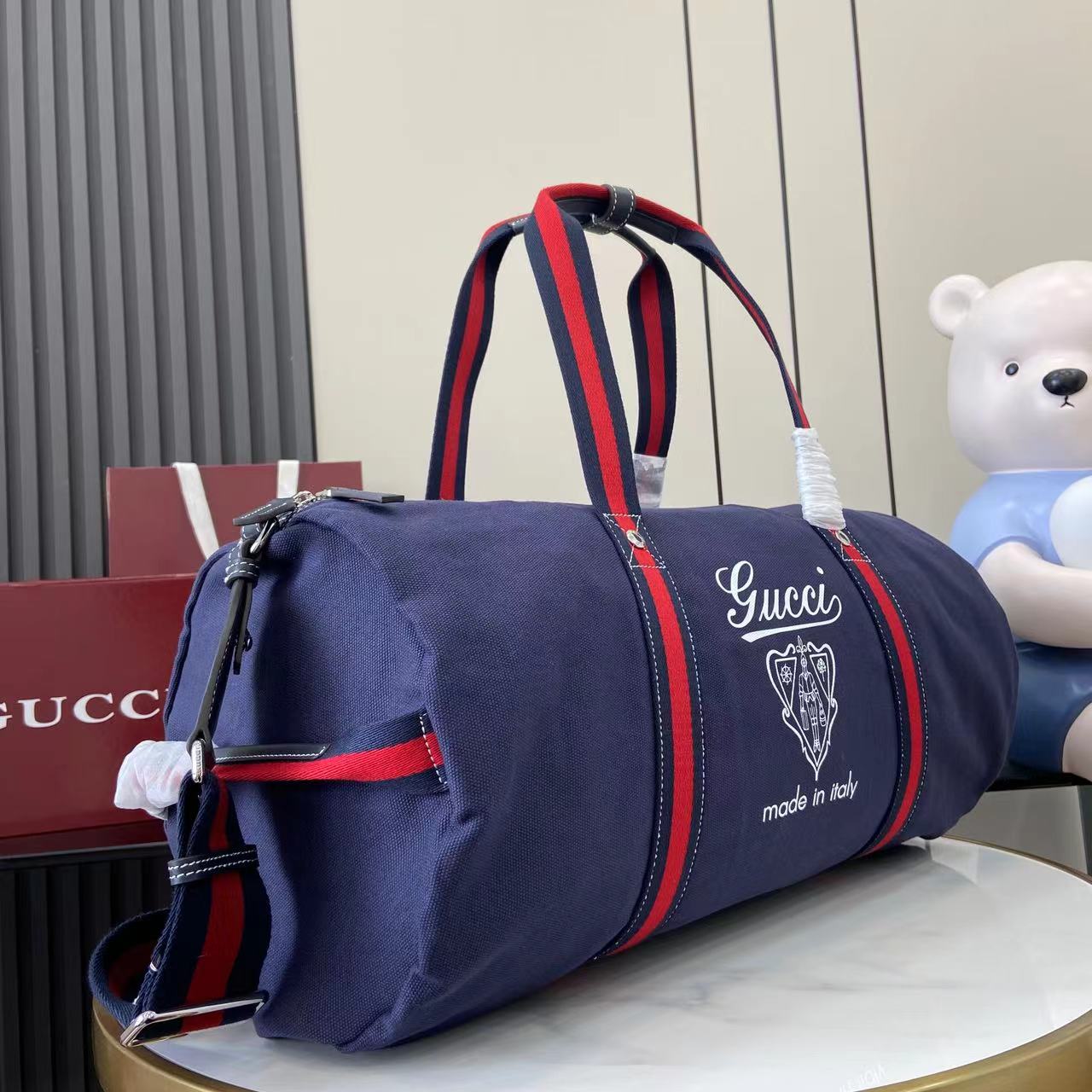 Gucci Large Printed Canvas Duffle Bag - PerfectKickZ