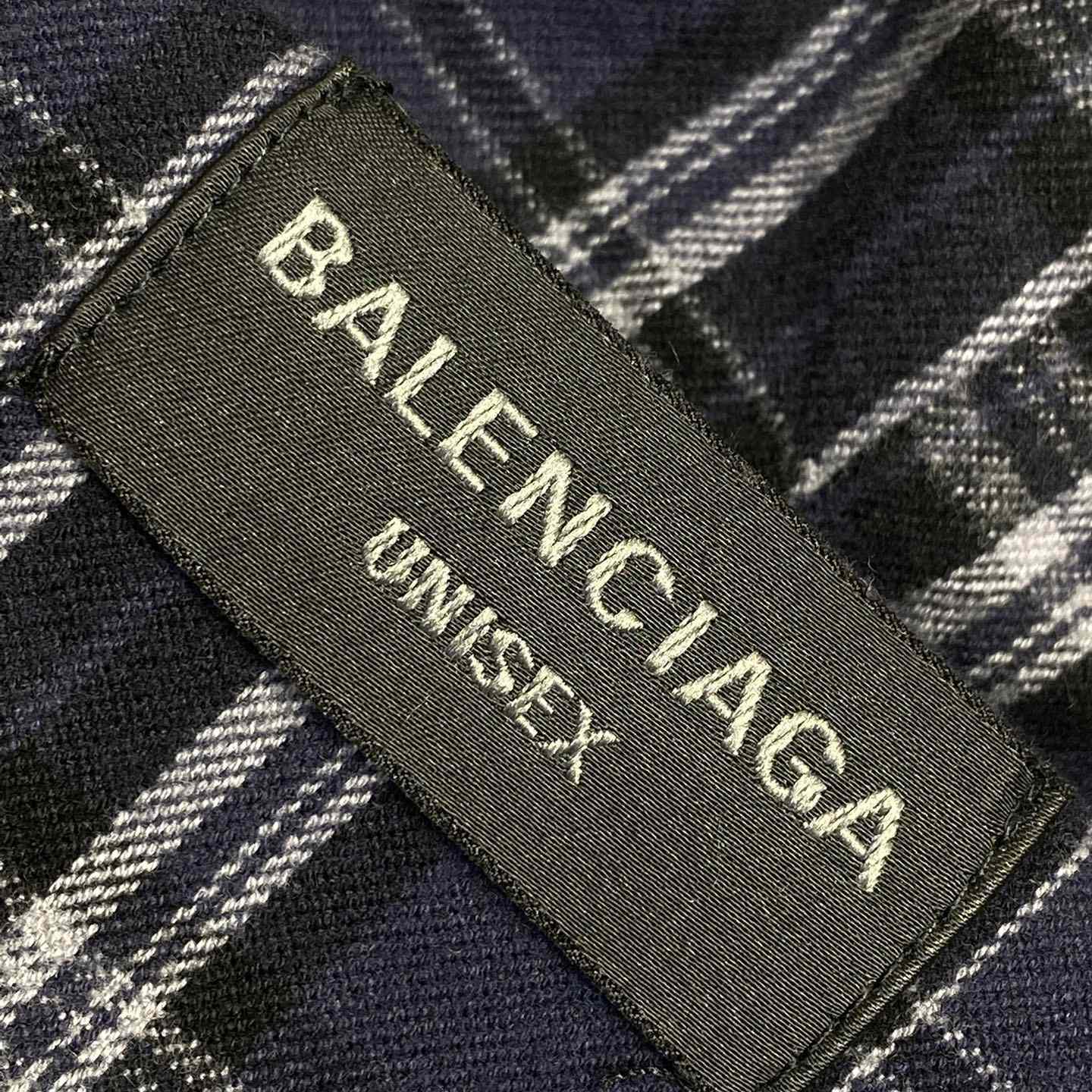 Balenciaga SS25 Logo Embroidered Hooded Check Jacket - PerfectKickZ