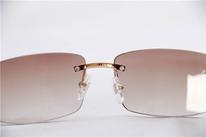 Cartier 3524012 Wood Big Lens Sunglasses In Gold Brown - PerfectKickZ