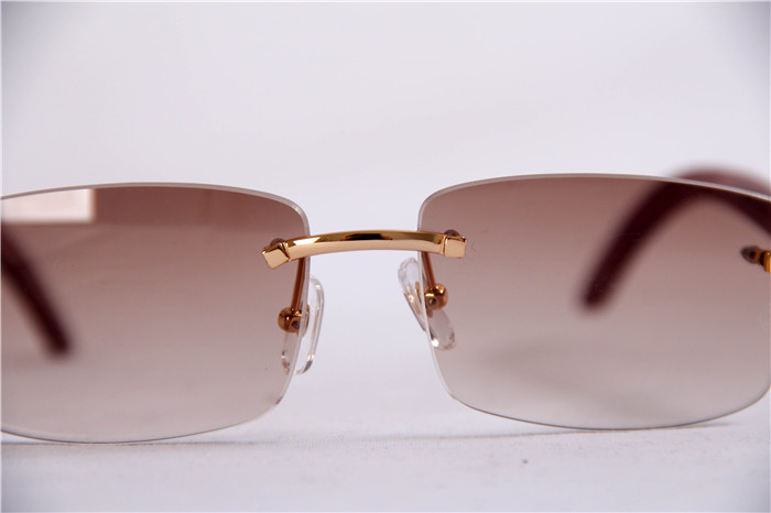 Cartier 3524012 Wood Big Lens Sunglasses In Gold Brown - PerfectKickZ