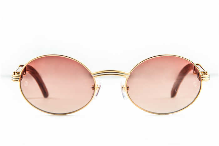 Cartier 7550178 55-22 Wood Sunglasses In Gold Brown - PerfectKickZ