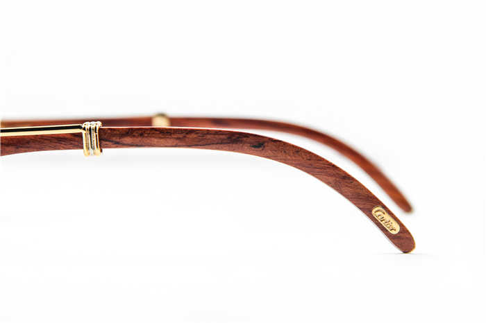 Cartier 7550178 55-22 Wood Sunglasses In Gold Brown - PerfectKickZ
