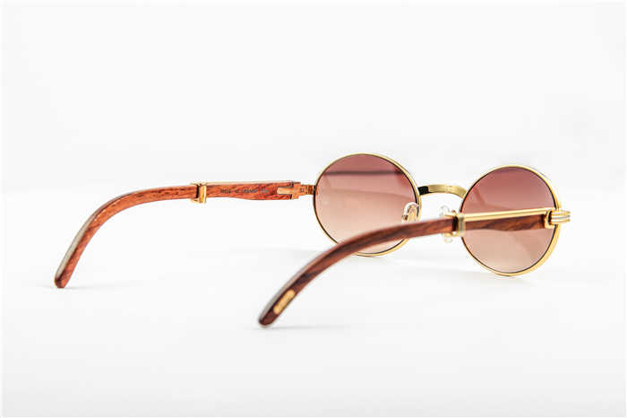 Cartier 7550178 55-22 Wood Sunglasses In Gold Brown - PerfectKickZ